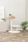 Preview: Cremefarbener Kratzbaum Avelia mit Bett aus geflochtenen Bananenblättern