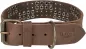 Preview: Rustic Fettleder-Halsband Nieten, extra breit