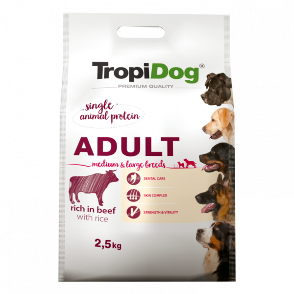 Preview: Premium Adult Hunde große und mittlere Rassen reich an Rindfleisch mit Reis
