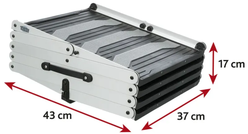 4-stufige Falt-Treppe, Aluminium/TPR