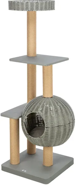 Preview: Outdoor Kratzbaum Amalia aus Polyrattan mit Höhle