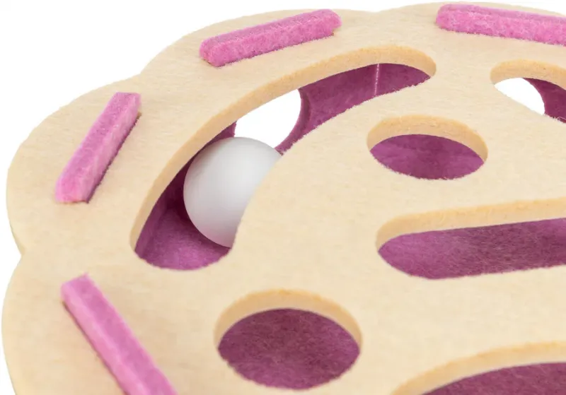 Preview: Katzenspielzeug Hole'n'Roll Flower aus Filz mit Spielbällen