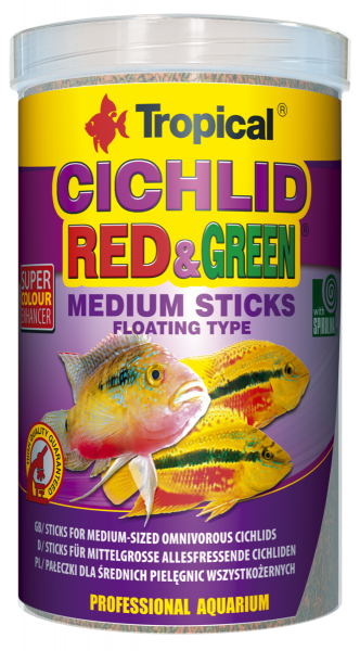 Cichlid Red & Green Medium Sticks