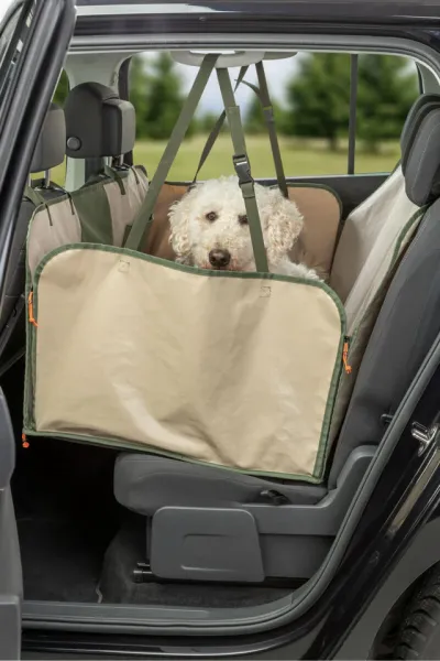 Wendbare Autoschondecke für Hunde mit Bodenplatte und Sichtfenster