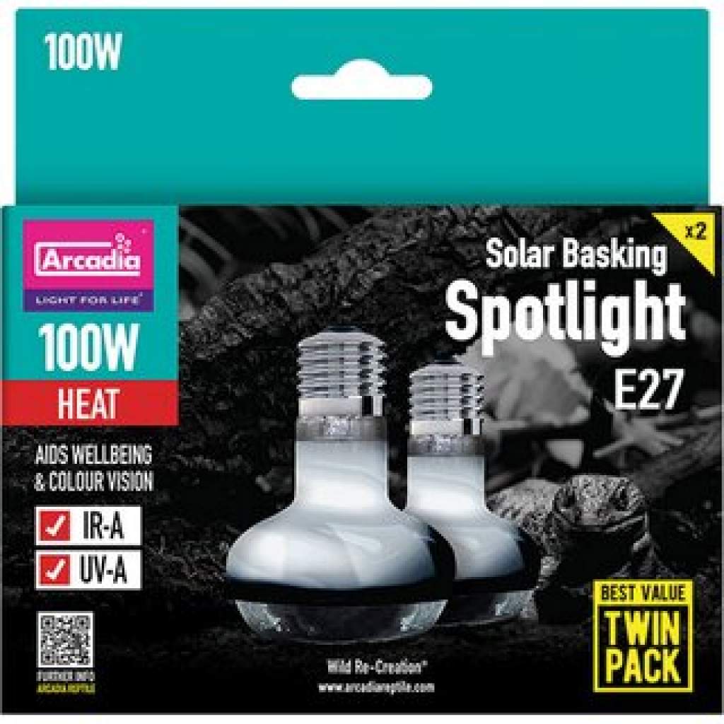 Arcadia Solar Basking Spotlight 100 Watt Twin Pack (2 Stück)