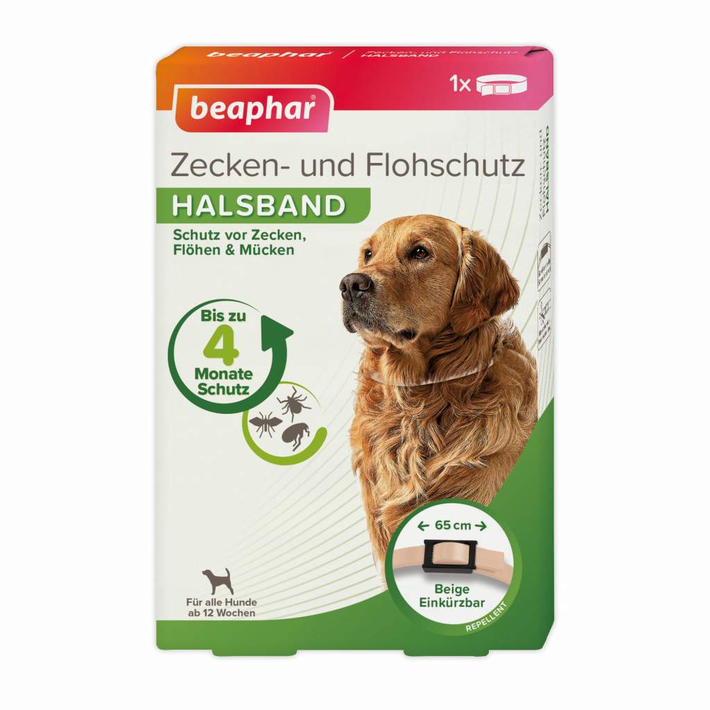 Beaphar Zecken- und Flohschutz Halsband beige, 65cm