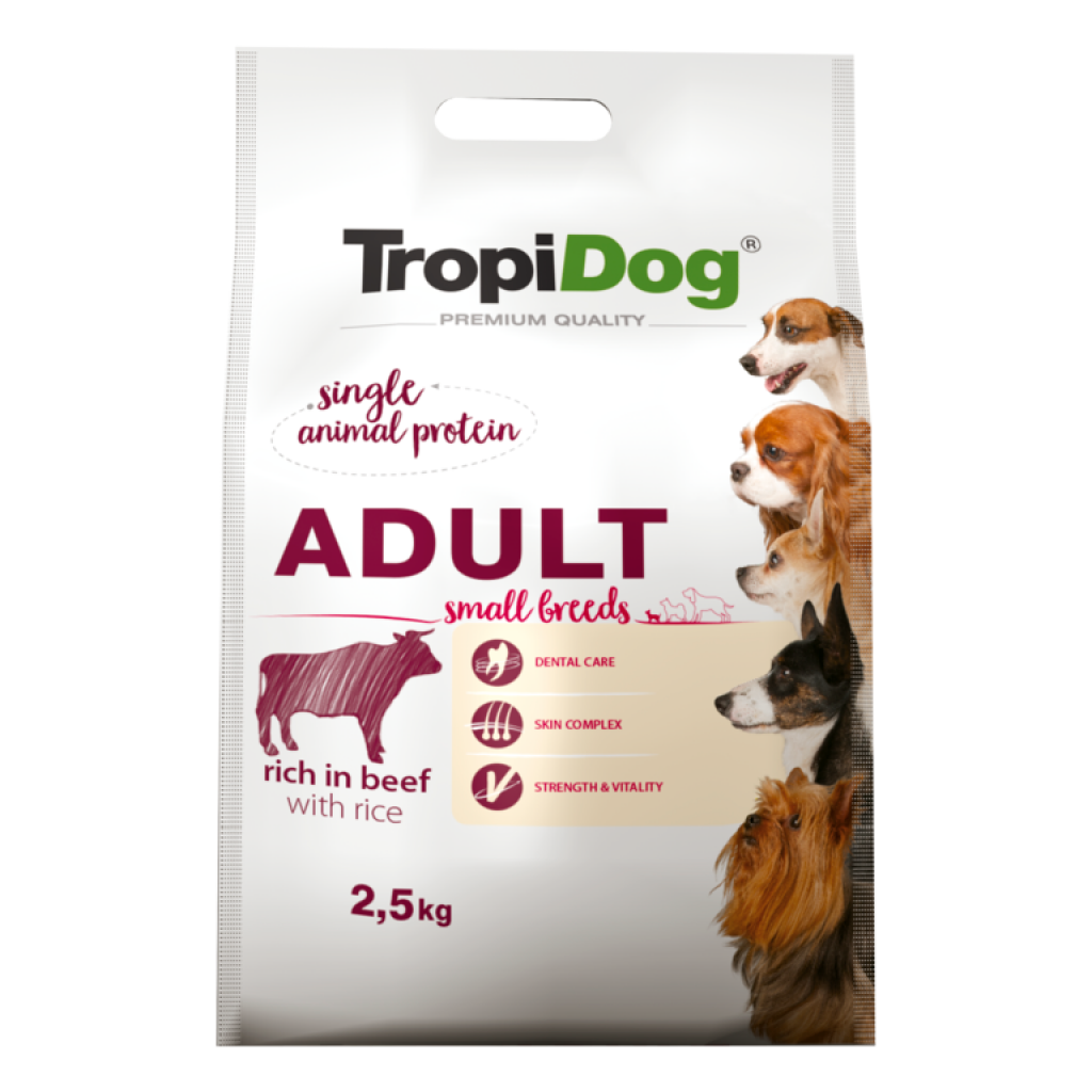Premium Adult Hunde – kleine Rassen reich an Rindfleisch mit Reis