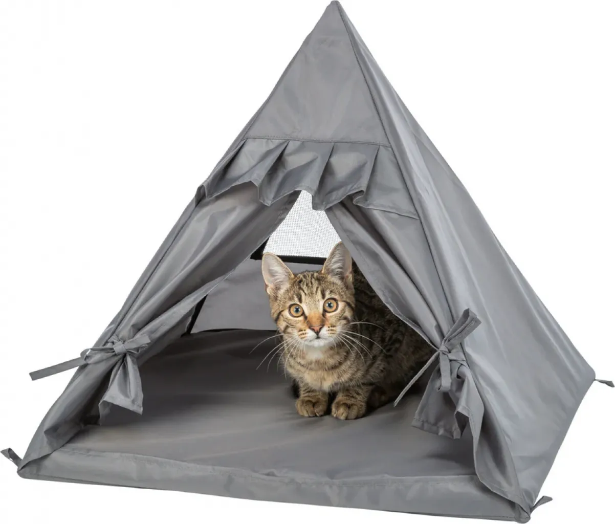 Outdoor Katzentipi Samoa mit Lüftungsgitter und Heringen