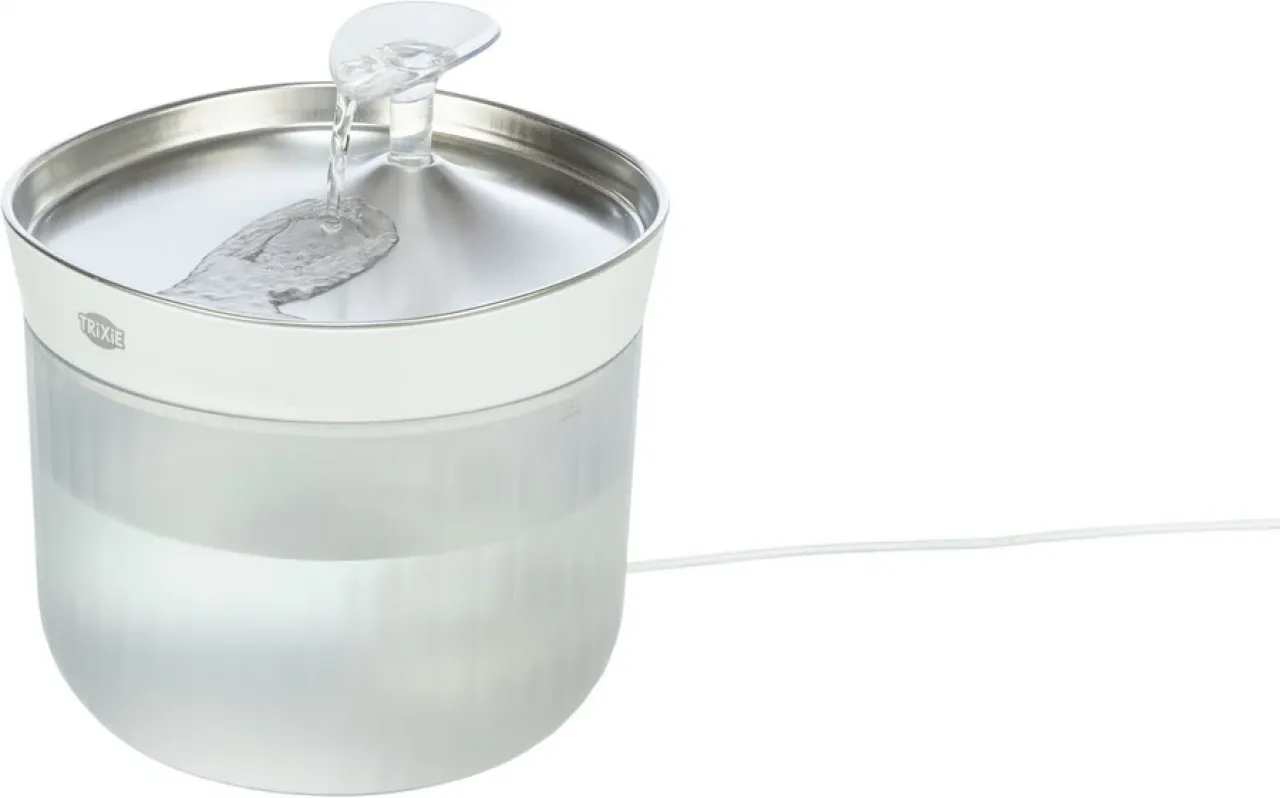 Aqua Clear runder Trinkbrunnen für Hunde mit Edelstahltrinkschale