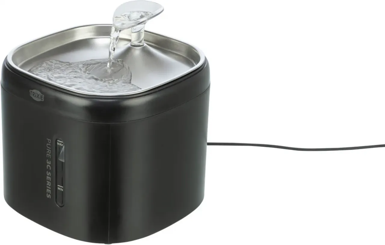 Aqua Pure Trinkbrunnen mit Edelstahltrinkschale und Wasserstandsanzeige