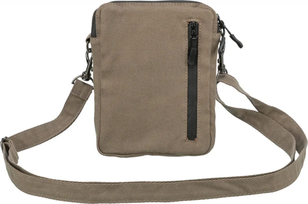 Leckerlibeutel in Cord-Optik mit mehreren Taschen und Schultergurt