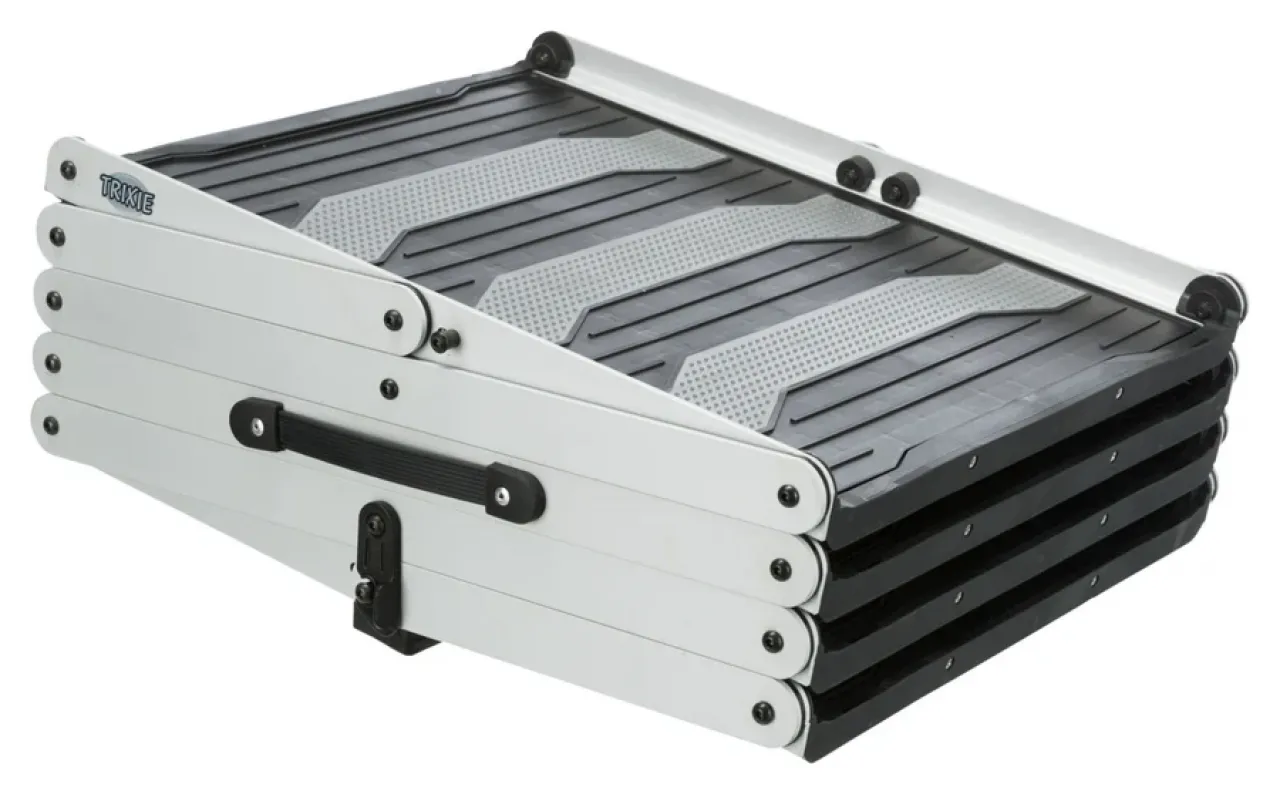 4-stufige Falt-Treppe, Aluminium/TPR