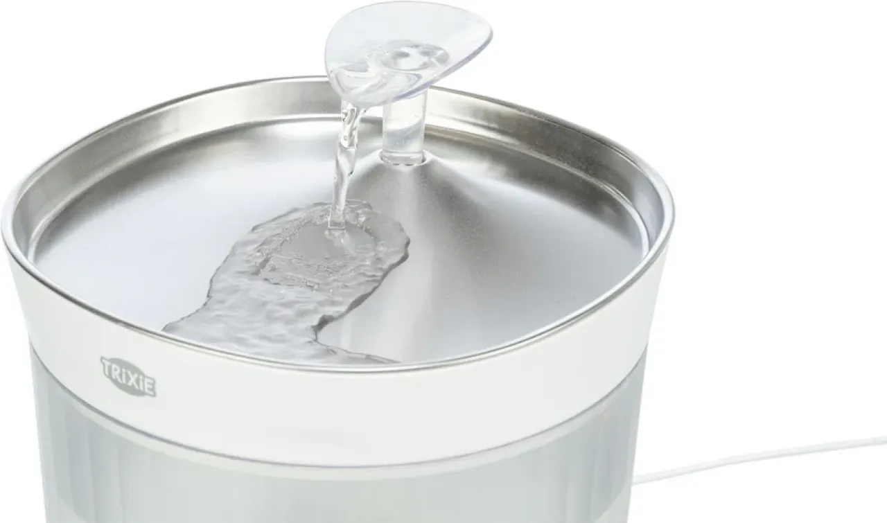 Aqua Clear runder Trinkbrunnen für Hunde mit Edelstahltrinkschale